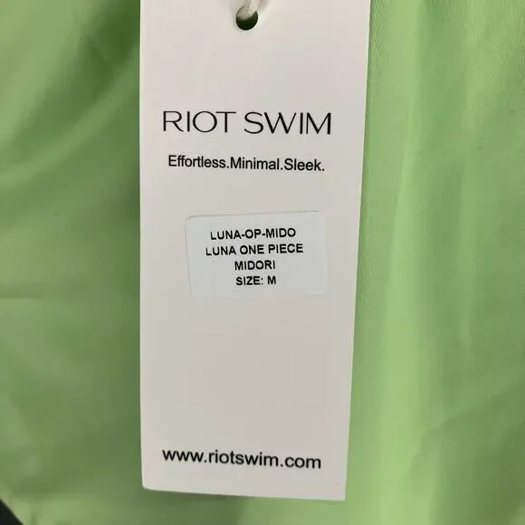 NWT RIOT SWIM Luna One Piece Midori Green Medium One Pieces